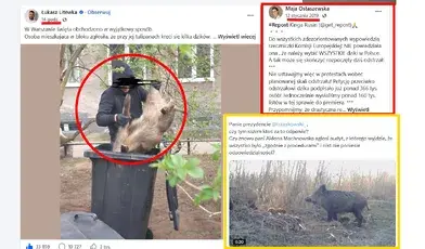 Dzik wrzucony do śmietnika, a Maja Ostaszewska milczy