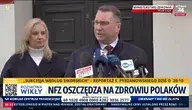 Przemysław Czarnek i Katarzyna Sójka chcą odwołania minister zdrowia Jolanty Sobierańskiej-Grendy. Stoją przed drzwiami i patrzą i ogłaszają koniec miniter
