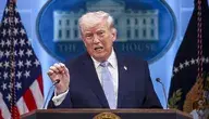 Donald Trump podczas konferencji prasowej