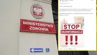 Ministerstwo zdrowia tabliczka i komunikat