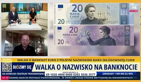 Projekt banknotu euro z wizerunkiem Marii Skłodowskiej-Curie