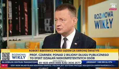 Mariusz Błaszczak rozmowie z Marcinem Wikłą na antenie telewizji wPolsce24