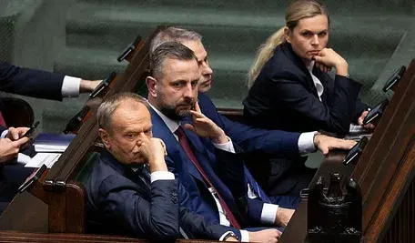 Premier Donald Tusk i członkowie rządu podczas posiedzenia Sejmu