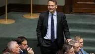 Minister Spraw Zagranicznych, Radosław Sikorski, podczas obrad Sejmu