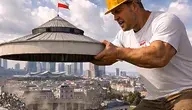 Polski robotnik pokazuje politykom miejsce w szeregu