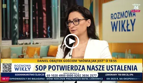 Małgorzata Golińska podczas rozmowy w studiu Telewizji wPolsce24