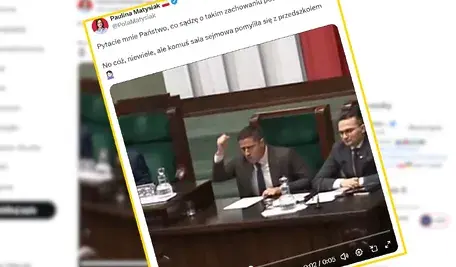 Poseł Jacek Niedźwiedzki zaczął gwizdać na posłankę Matysiak