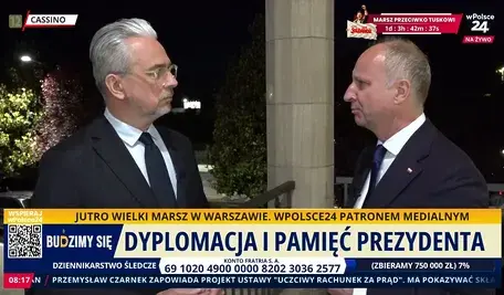 Prezydencki minister Wojciech Kolarski w rozmowie z Marcinem Wikłą  na antenie telewizji wPolsce24, rozmowa odbyła się w Monte Cassino