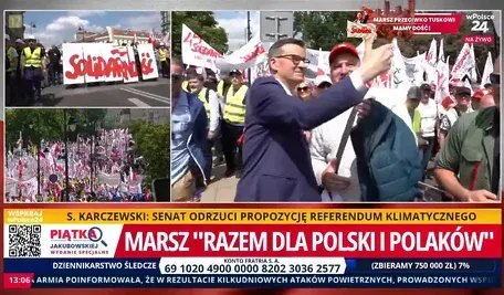 Mateusz Morawiecki na marszu "Solidarności" 