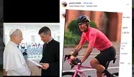 Ksiądz Paweł Nowak w czasie wizyty u Ojca Świętego i w czasie realizowanie swojej rowerowej pasji