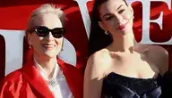 Anne Hathaway i Meryl Streep na premierze drugiej części filmu Diabeł ubiera się u Prady