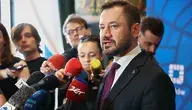 Aleksander Miszalski podczas konferencji prasowej