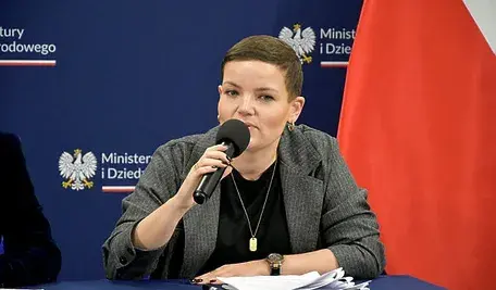 Marta Cienkowska podczas spotkania z dziennikarzami