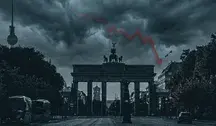 Ciemne chmury nad bramą Brandenburską
