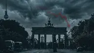 Ciemne chmury nad bramą Brandenburską