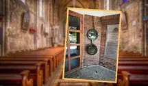 Zdjęcie ławek ustawionych w kościele