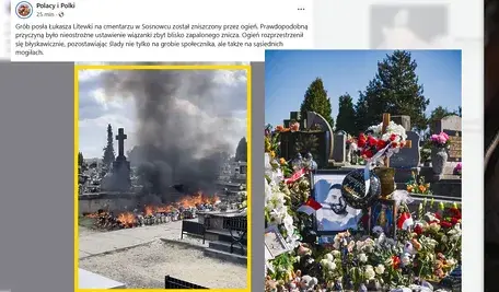 Spłonął grób posła Litewki