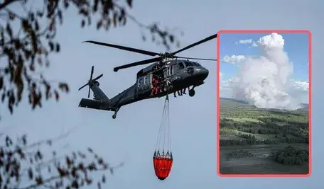 Międzyleś w ogniu. Black Hawk i samoloty w walce z pożarem lasu