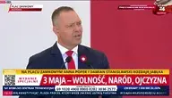 Prezydent Karol Nawrocki przemawia na Placu Zamkowym