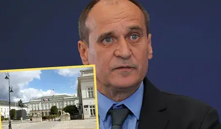 Paweł Kukiz, obok zdjęcie pałacu prezydenckiego