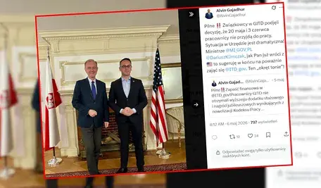 Alvin Gajadhur alarmuje o kryzysie w ITD a minister Klimczak bryluje na salonach