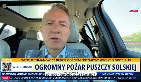 Gen. brygadier Andrzej Bartkowiak w programie wPolsce24 komentuje sytuację związaną z ogromnym pożarem Puszczy Solskiej