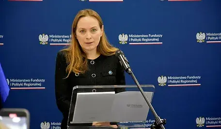 Katarzyna Pełczyńska-Nałęcz podczas konferencji prasowej