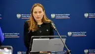 Katarzyna Pełczyńska-Nałęcz podczas konferencji prasowej