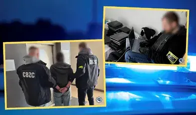 Zdjęcia z działań policyjnych na tle radiowozu