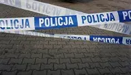 Biało-niebieska taśma policyjna