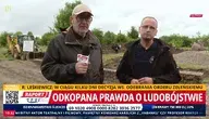 Mariusz Pilis i ks. Tomasz Trzaska na miejscu ekshumacji w Hucie Pieniackiej