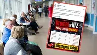 Pacjenci czekający w kolejce do lekarza i grafika z danymi NFZ