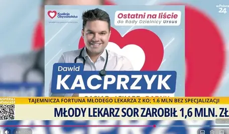 Młody lekarz milioner z Koalicji Obywatelskiej