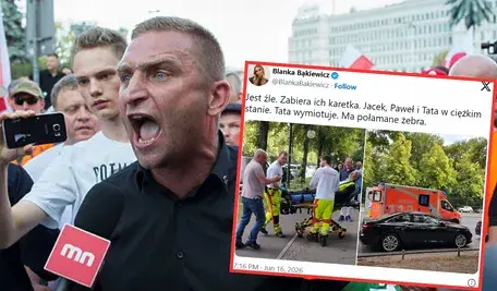 Robert Bąkiewicz podczas manifestacji