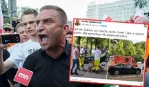 Robert Bąkiewicz podczas manifestacji