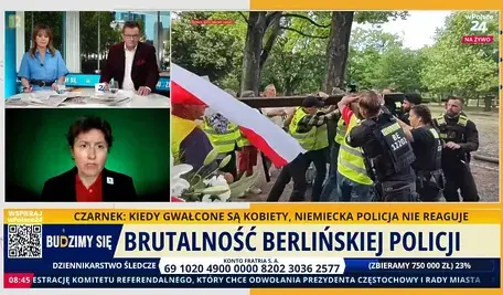 Niemiecka policja bije Polaków w Berlinie, sprawę na antenie telewizji wPolsce24 komentuje Aleksandra Fedorska