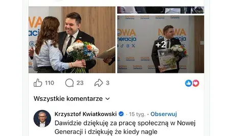 Krzysztof Kwiatkowski dziękował Dawidowi Kacprzykowi