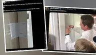 Zdjęcia szpitala w Warszawie zaplombowanego kartką papieru