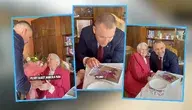 Karol Nawrocki podczas wizyty u seniorki