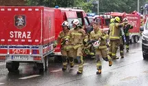 Strażacy podczas akcji ratowniczej na Podhalu