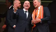 President Gianni Infantino, Dutch King Willem Alexander chat prior the FIFA World Cup 2026 group stage match Netherlands against Sweden, in Houston, USA, 20 June 2026.