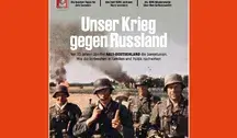 Okładka „Der Spiegel” z niemieckimi żołnierzami Wehrmachtu na polu walki podczas II wojny światowej, w tle dym i zniszczenia, tytuł o wojnie z Rosją.