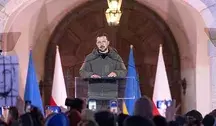 Wołodymyr Zełenski podczas wizyty w Polsce