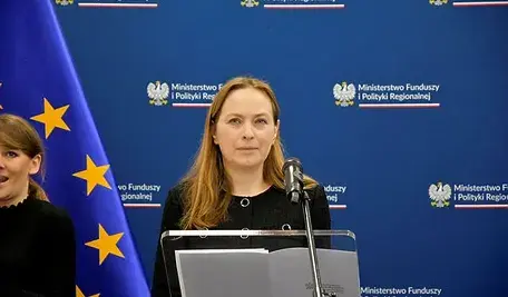 Katarzyna Pełczyńska-Nałęcz podczas konferencji prasowej