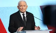 Prezes PiS Jarosław Kaczyński na konferencji prasowej 