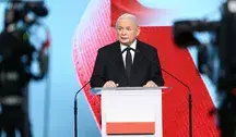 Jarosław Kaczyński podczas konferencji prasowej