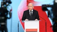 Jarosław Kaczyński podczas konferencji prasowej