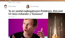 Dzięki inwestycji w SpaceX Elona Muska Łukasz Nosek wskoczył na pierwsze miejsce rankingu najbogatszych Polaków "Wprost" 