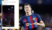 Robert Lewandowski świetnie bawił się na imprezie Szczęsnych. Mruży tez oczko w koszulce barcelony