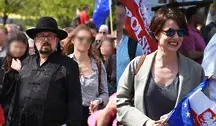 Zbigniew Hołdys i Maja Ostaszewska na marszu organizowanym przez Platformę Obywatelską 